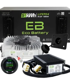 Eco Battery Gen 3 48V 105Ah Skinny Lithium Bundle Kit with Charger & Optional 12V Converter